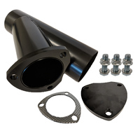 Proflow Exhaust Steel Cut Out Y Pipe 3.5in, Cap Gasket & Bolts 10in. overall , Each