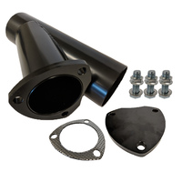 Proflow Exhaust Steel Cut Out Y Pipe 3.5in. Cap Gasket & Bolts 10in. overall length Each PFEEYPSTL35