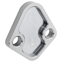 Proflow Fuel Pump Block-Off Plate Aluminium Silver Anodised BB For Chev For Ford Windsor Each PFEFB-101S