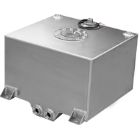 Proflow Fuel Cell Tank 10g 38L Aluminium Natural 410 x 380 x 260mm With Sender Two -12 AN Female Outlets Each PFEFC010
