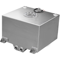 Proflow Fuel Cell Tank 10g 38L Aluminium Natural 410 x 380 x 260mm With Sender Two -12 AN Female Outlets Each