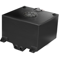 Proflow Fuel Cell Tank 10g 38L Aluminium Black 410 x 380 x 260mm With Sender Two -12 AN Female Outlets Each PFEFC010BK