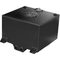 Proflow Fuel Cell Tank 10g 38L Aluminium Black 410 x 380 x 260mm With Sender Two -12 AN Female Outlets Each