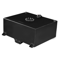 Proflow Fuel Cell Tank 15g 57L Aluminium Black 510 x 460 x 260mm With Sender Two -10 AN Female Outlets Each
