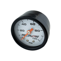 Proflow Fuel Pressure Gauge 0-100PSI Black body/White Face  PFEFG100BK