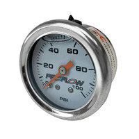 Proflow Fuel Pressure Liquid Filled Gauge 0-100SI Stainless Body/White Face