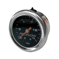Proflow Fuel Pressure Liquid Filled Gauge 0-15PSI Stainless Body/Black Face PFEFG15LFBK-B