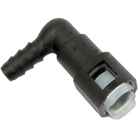 Proflow Fuel Line Connectors Nylon 5/16in. Female QR 90 Degree To 5/16in. (8mm) Barb Each PFEFLQR081