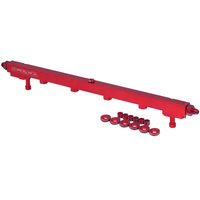 Proflow Fuel Rails Kit Billet Aluminium Red Anodised for Nissan RB25 PFEFRKRB25R