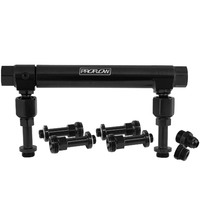Proflow Fuel Log Billet Aluminium Black Adjustable -10 AN Inlet 7/8-20 in. Outlets Holley 4150 4500 PFEFS14201