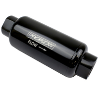 Proflow Fuel Filter Inline Mount 10 Microns Billet Aluminium Black Anodised 140mm length -10 AN Inlet/Outlet PFEFS301B-10