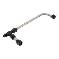 Proflow Fuel Line 3/8 Stainless Steel Tube Dual Feed Black Fittings Suits Holley 4160 8-21/32 Centres AN6 Inlet  1/8 NPT Gauge Port With Plug
