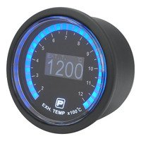 Proflow Pro Series Digital, Electrical Exhaust Gas Temperature Gauge, 52mm, 200-1200Â°C, w/Sensor, LED Backlight