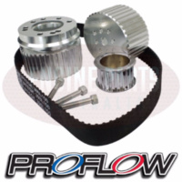 Proflow Gilmer Belt Drive Kit, For SB Ford 289/302/351 Windsor, Billet Aluminium, Silver Anodised