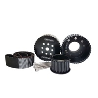 Proflow Pulley Kit Billet Black Gilmer Drive belt For Ford Windsor 302 351W 289 302 351 Black PFEGK80254BK