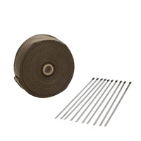 Proflow Exhaust Wrap, Titanium, 980C, Lava Rock, Natural, 2 in. Width, 50 ft Roll,  Kit