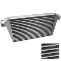 Proflow Intercooler Aluminium Universal Tube & Fin 500 x 300 x 76mm 3in. Outlets Natural