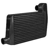 Proflow Intercooler Aluminium Black For Ford BA BF 450 x 300 x 76mm 2.5in. inlet / outlet pipe PFEICFDBA-BK