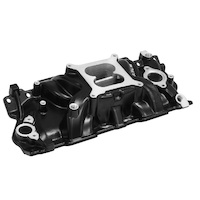 Proflow Intake Manifold Air Dual Aluminium Black Square/Spread Bore For Chevrolet Small Block  PFEM2101-BK