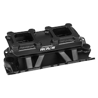 Proflow Intake Manifold Fabricated Black Tunnel Hi Ram Duel Carburetted SB For Chev PFEM64241