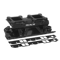 Proflow Intake Manifold Fabricated Black Hi Ram Dual Quad 4150 EFI Throttle Body SB For Chev PFEM64245