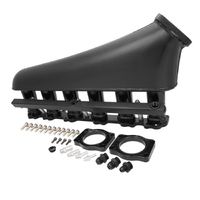 Proflow Intake Manifold Kit Fabricated Aluminium Black For Ford Barra BA-BF FG XR6 Inlet Plenum 90mm Throttle Body Fuel Rail Kit PFEM67740BK
