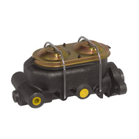 Proflow Master Cylinder Cast Iron Black 1.00 in. Bore Dual Bowl Left Port GM Universal Each PFEMC1312BK