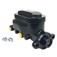 Proflow Master Cylinder Raised Top Aluminium Black 1.00 in. Bore Dual Bowl Ports Both side Each PFEMC1321BK