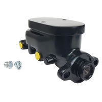 Proflow Master Cylinder Flat Top Aluminium Black 1.00 in. Bore Dual Bowl Ports Both side Each PFEMC1321FTBK