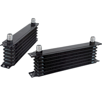 Proflow Oil Cooler Ultra Pro Aluminium Black 7-Row 340mm x 90mm x 50mm Female AN10 lnlet/Outlet PFEOC7