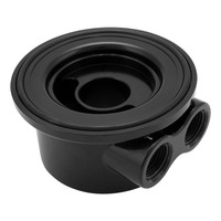 Proflow Universal Oil Filter Sandwich Adaptor for Ford & Chev 90 Deg AN8 ORB Ports Billet Aluminum Black Anodized PFEOS-OB2010