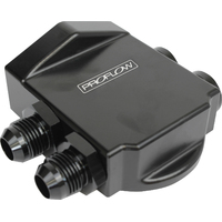 Proflow Remote Oil Filter Mount Billet Black Small Filter -10 AN Female or Male orb Left or Right Side Inlet Port Each PFEOSRFHSBK
