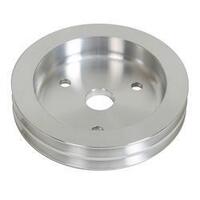 Proflow Pulley 15% Reduction V-Belt Crankshaft SB For Chev Short Water Pump 2-Groove Aluminium PFEP8807