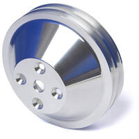Proflow Pulley, V-Belt Water Pump SB Chev Short Water Pump 2-Groove, Polished Aluminium