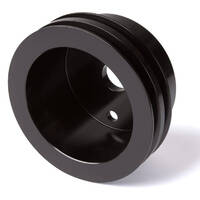 Proflow Pulley, V-Belt Crankshaft SB Chev Long Water Pump 2-Groove, Black Aluminium