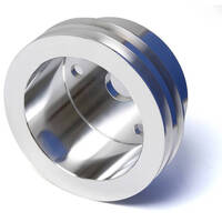 Proflow Pulley V-Belt Crankshaft SB For Chev Long Water Pump 2-Groove Polished Aluminium PFEP8857P
