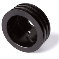 Proflow Pulley V-Belt Crankshaft SB For Chev Long Water Pump 3-Groove Black Aluminium PFEP8859BK