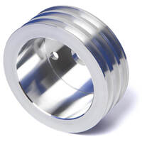 Proflow Pulley V-Belt Crankshaft SB For Chev Long Water Pump 3-Groove Polished Aluminium PFEP8859P