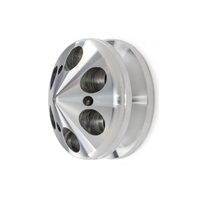 Proflow Pulley, V-Belt Alternator, Billet Aluminium Clear Anodised, Single Groove with Cover, 71mm x 17mm Bore,