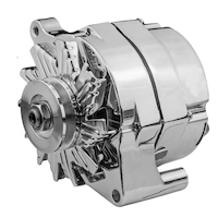 Proflow Alternator Power Spark, 140 Amp 1-Wire, Internal Regulator, Chrome, V-Belt, For Ford, Falcon, Each