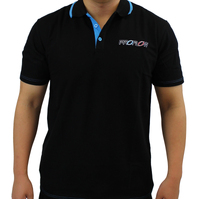Proflow Polo Shirt Polyester Short Sleeve Logo Black. Blue Collar Men's X Small PFEPOLO-XS