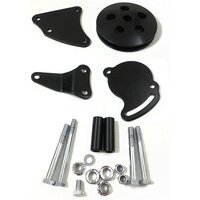 Proflow Power Steering Brackets Mounting kit Type II Bracket with Pulley Black SB For Chev