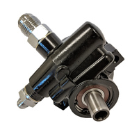 Proflow Power Steering Pump GM Type 2 Aluminium Remote Reservoir Black with V Belt Pulley Universal PFEPSP400BK