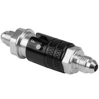 Proflow Fitting, Dry Break, Quick Release, Aluminium, Black, AN6 Male Threads, EPDM Seal