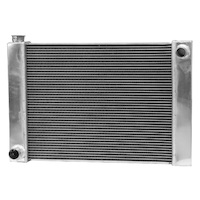 Proflow Radiator Universal Fabricated Aluminium Tanks Natural 26 in. Wide 19.00in. High 2.25 in. Thick For Ford Side Inlet & outlets PFERDU26F