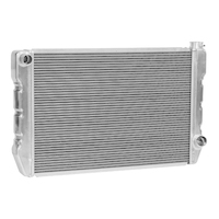 Proflow Radiator Universal Fabricated Aluminium Tanks Natural 31 in. Wide 19.00in. High 2.25 in. Thick For Chev Side Inlet & outlets