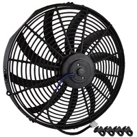 Proflow Electric Fan Cooling Curved Black Single 16 in. Diameter Reversible 2000 cfm Black Plastic PFERF160
