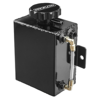 Proflow Radiator Overflow Tank Fabricated Aluminium 150 height 120mm 80mm Square w/Level Indicator Black PFERO4BK