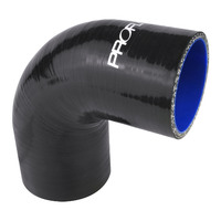 Proflow Hose Tubing Air intake, Silicone, Reducer, 2.50in. 2.75in. 90 Degree Elbow, Black