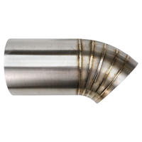 Proflow Pie Cut Welded 304 Stainless Steel Dump Pipe Tip 3.00'' 27 Degree Angle 120mm Leg Length PFESS-PCDUMP300-27